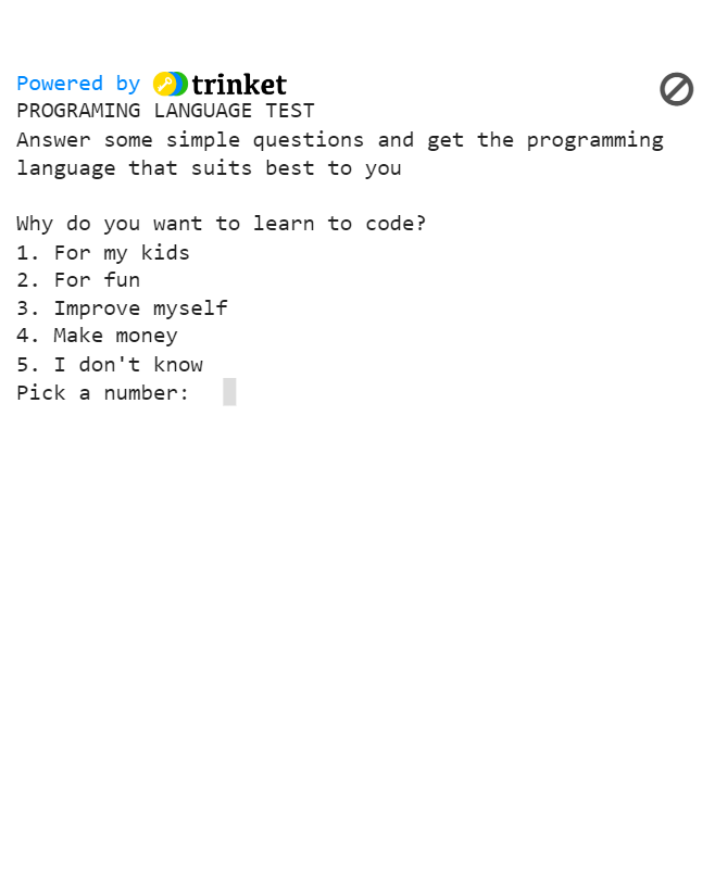 Programming language quiz